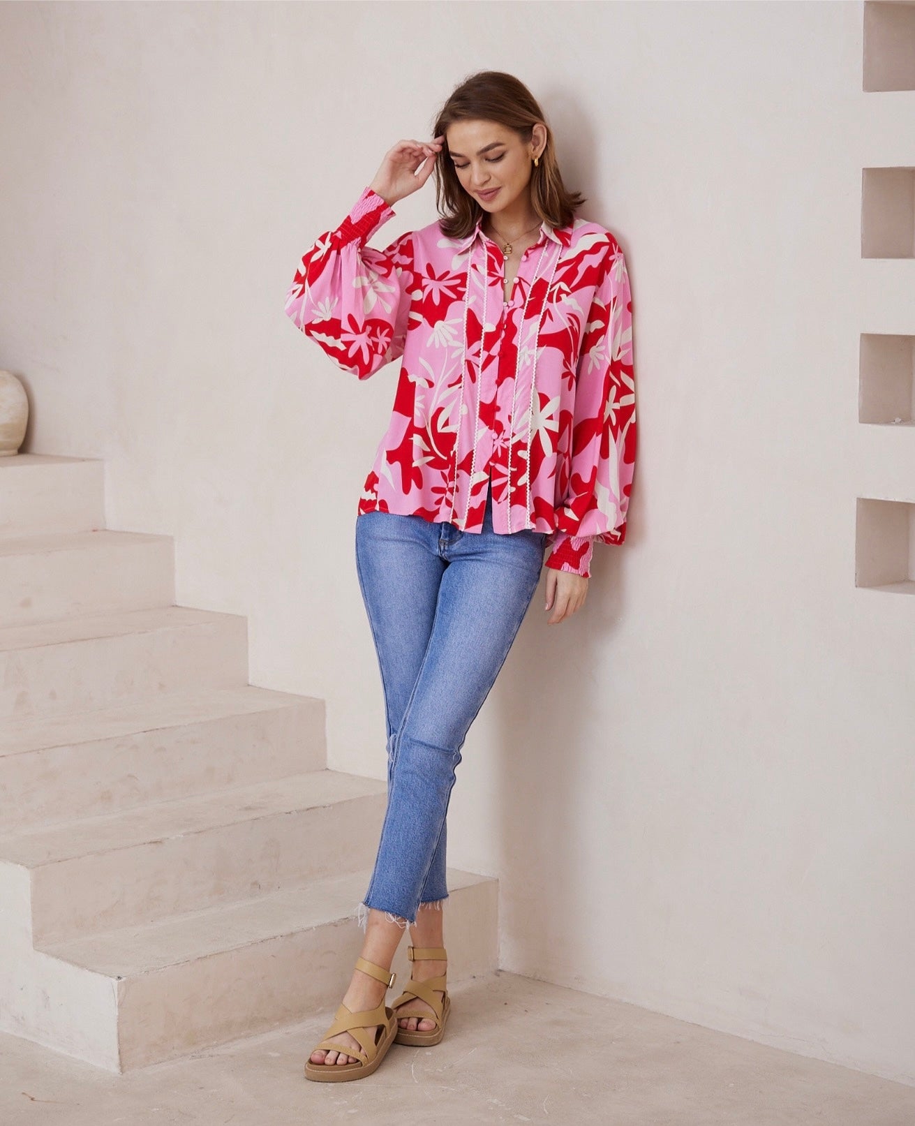 Florence Top - Pink/Red