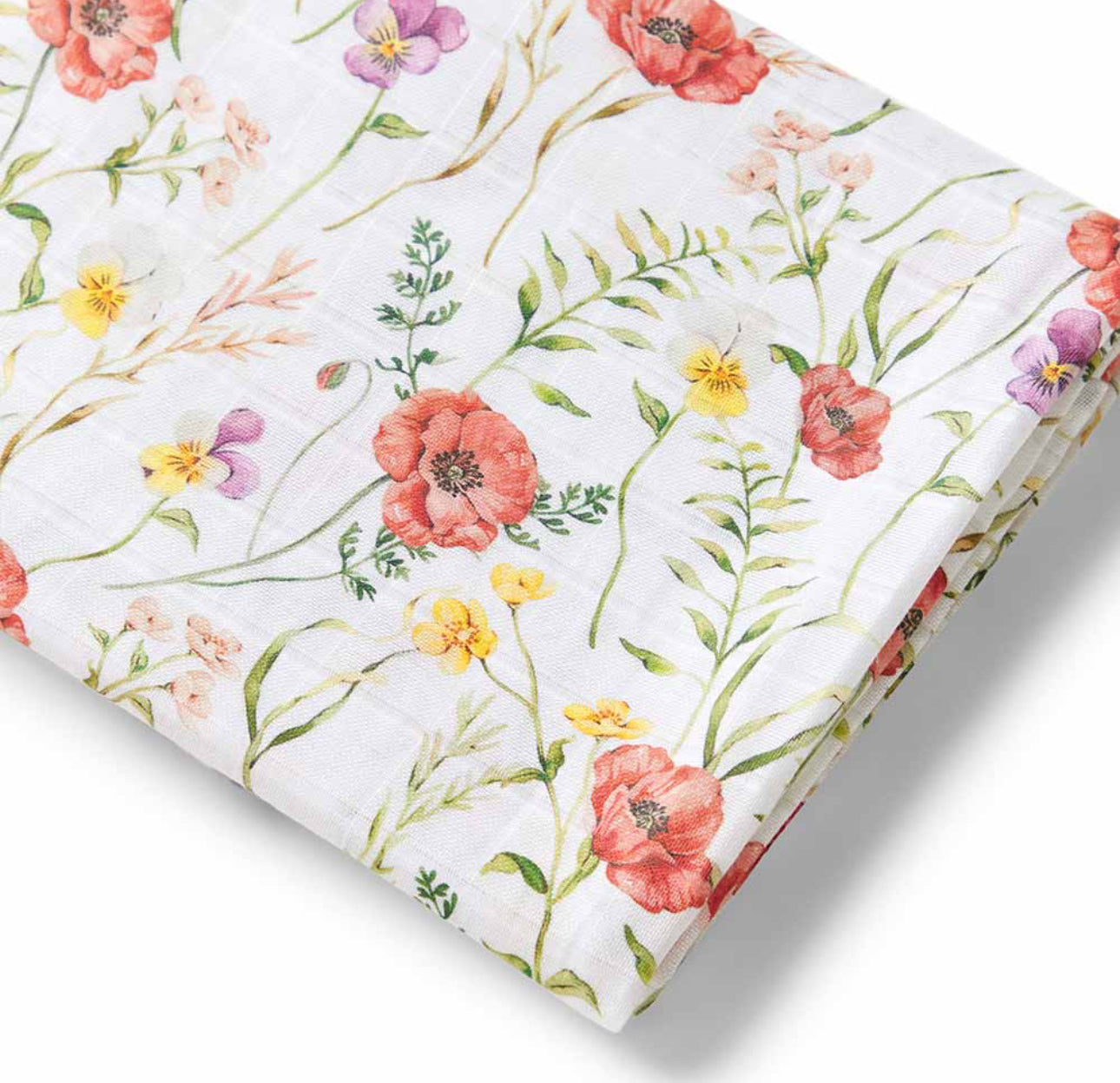 Organic Cotton Muslin Wrap - Meadow