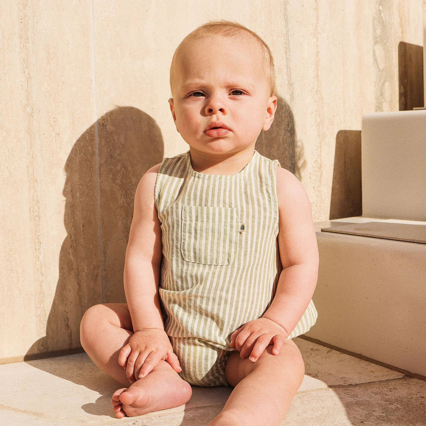 Sleeveless Woven Romper - Sage