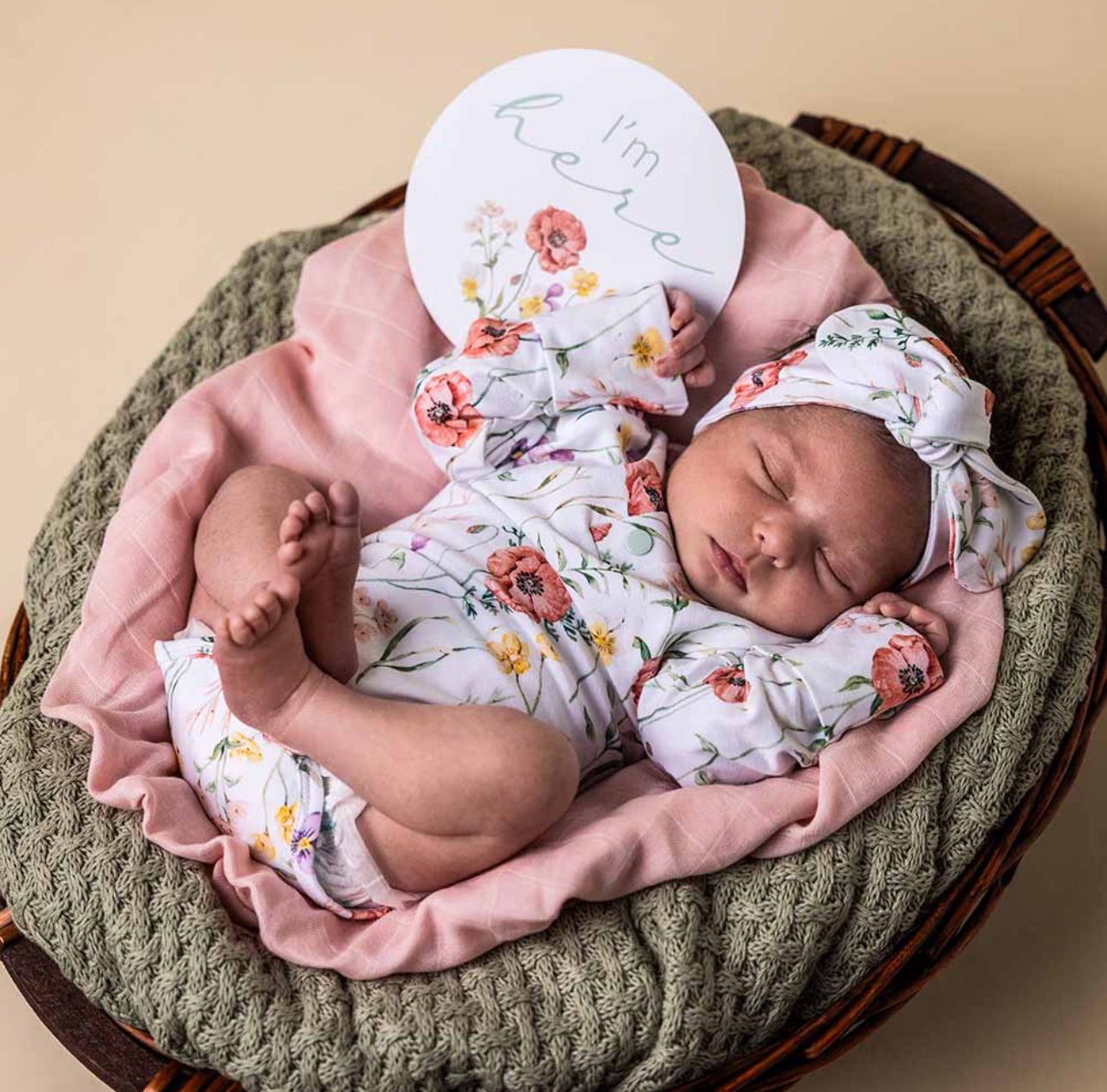 Long Sleeve Organic Bodysuit - Meadow