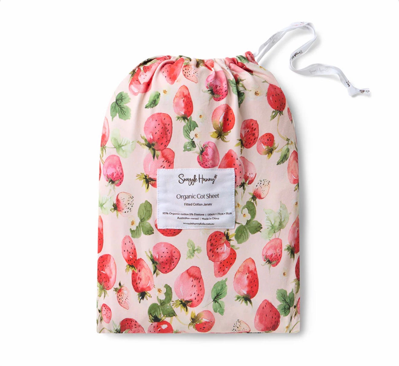 Fitted Cot Sheet - Strawberry