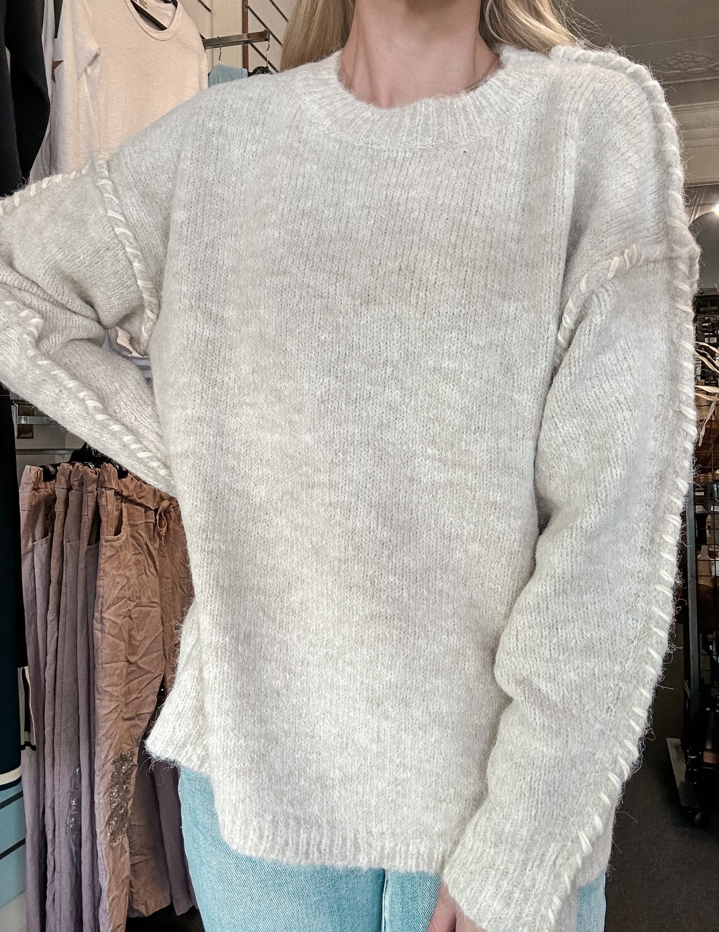 Rory Knit Jumper - Light Oat