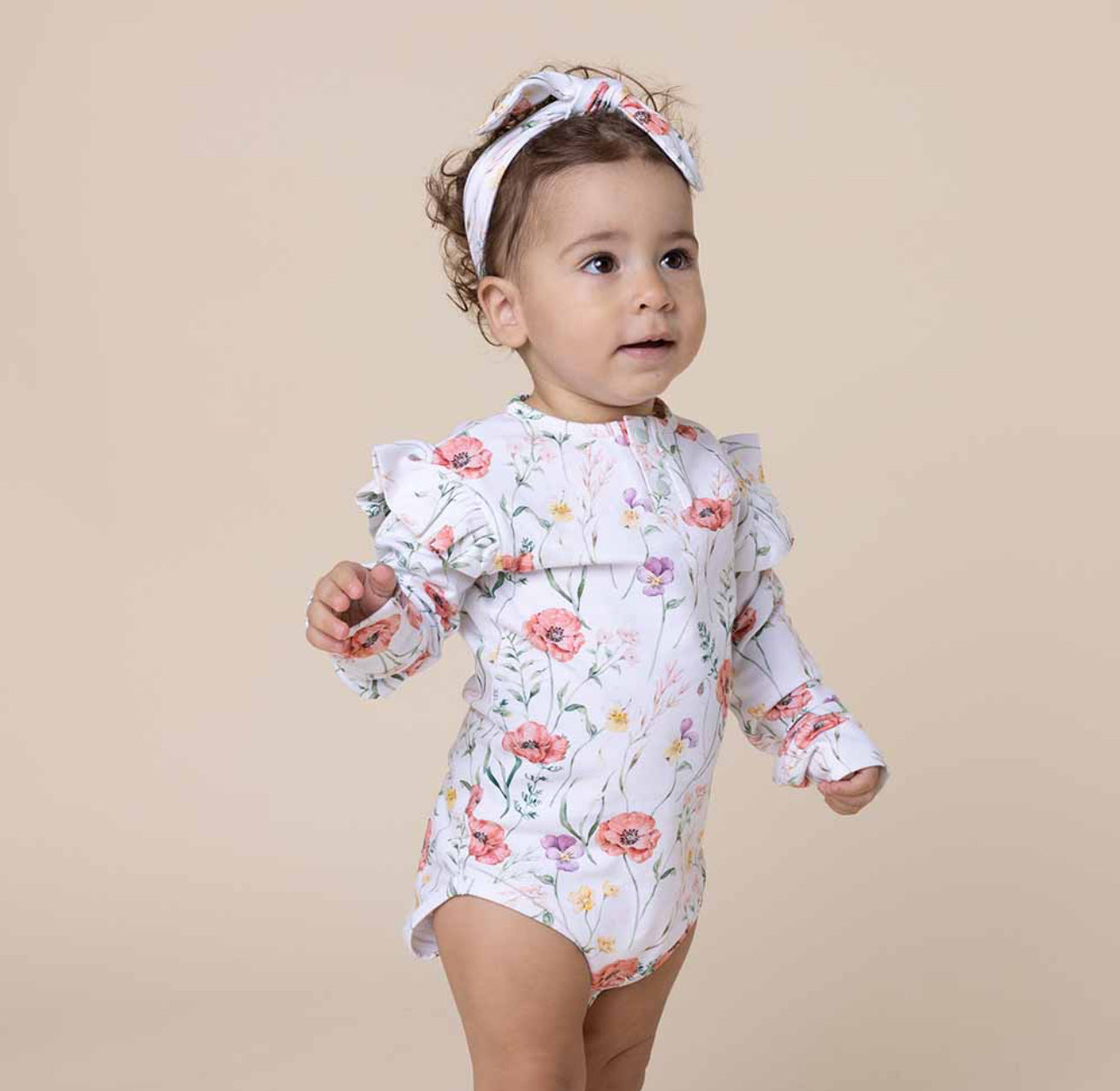 Long Sleeve Organic Bodysuit - Meadow