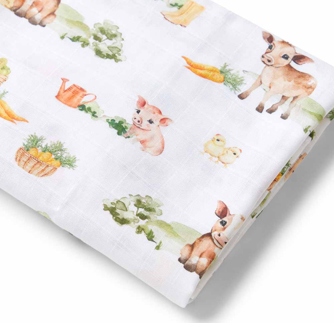 Organic Cotton Muslin Wrap - Farm