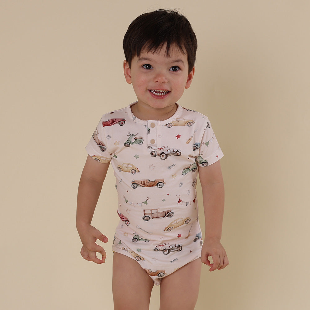 Vintage Cars Short Sleeve Organic Bodysuit