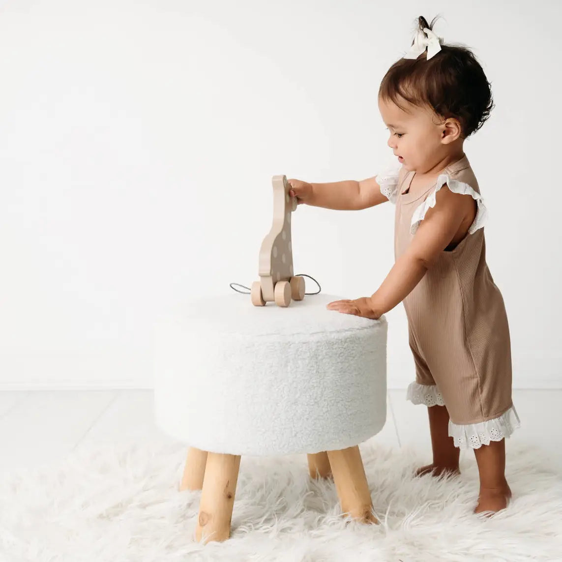 Ribbed Lace Frill Romper