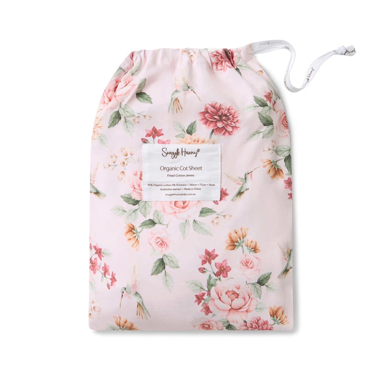 Fitted Cot Sheet - Birds & Blooms