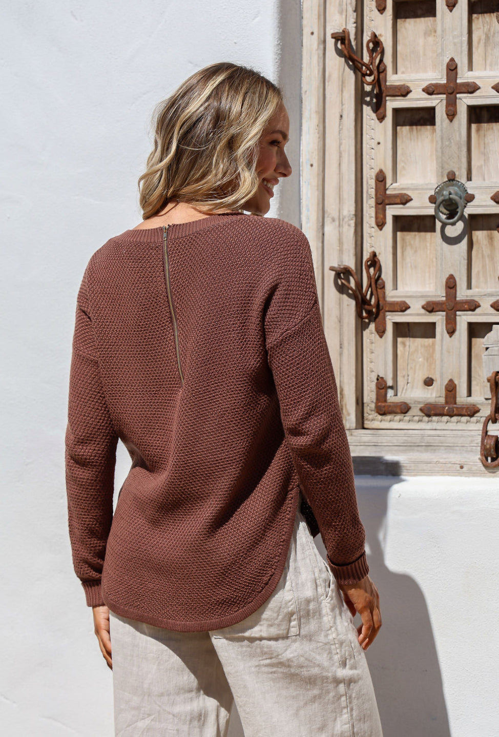 Zip Back Knit - Chocolate