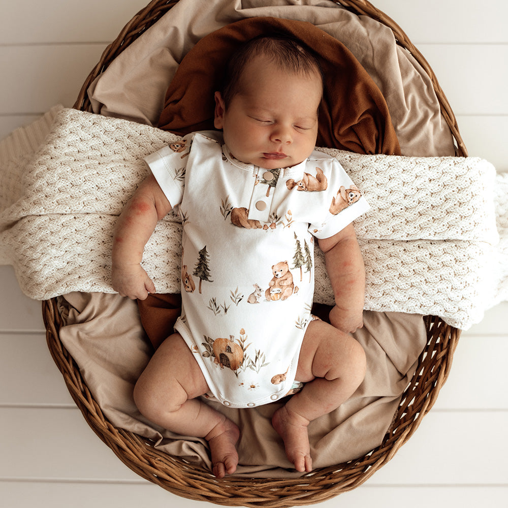 Bears Short Sleeve Organic Bodysuit
