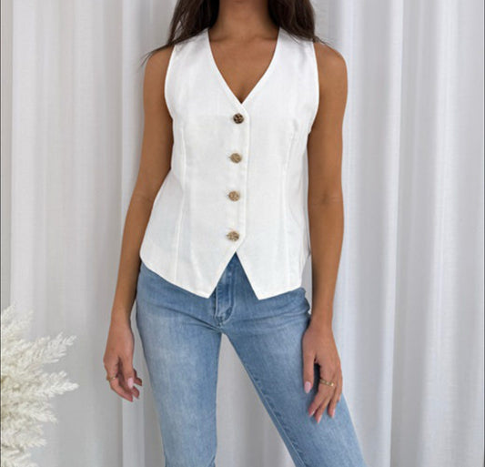 Amara Vest - White