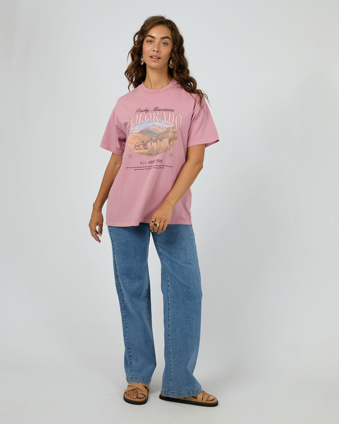 Rocky Mountain Relaxed Tee- Pink