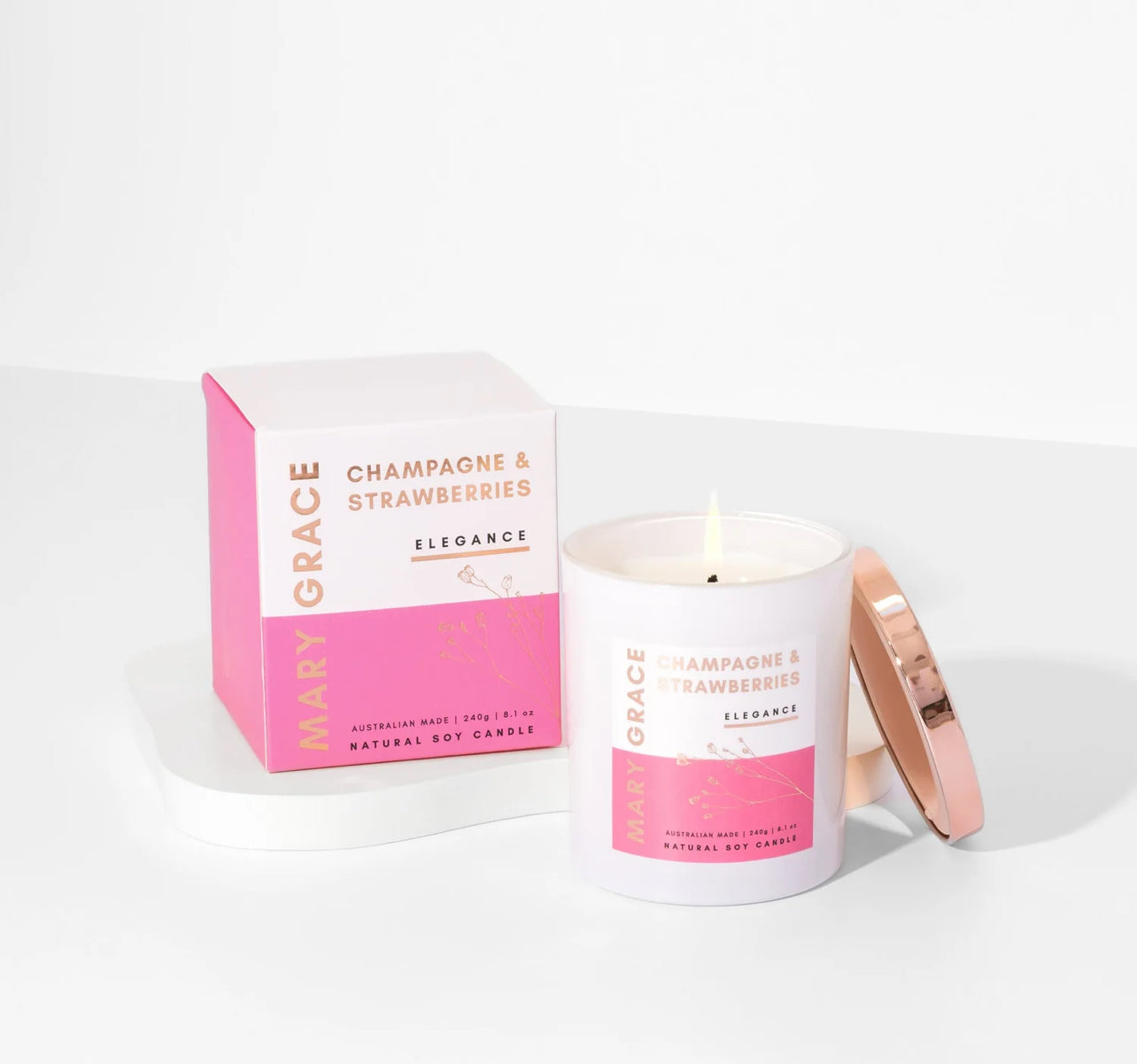 MARY GRACE
CHAMPAGNE & STRAWBERRIES JAR CANDLE