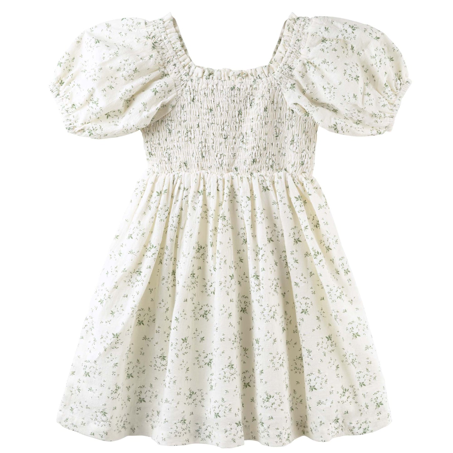 LILY PUFF SLEEVE DRESS - ECRU FLORAL
