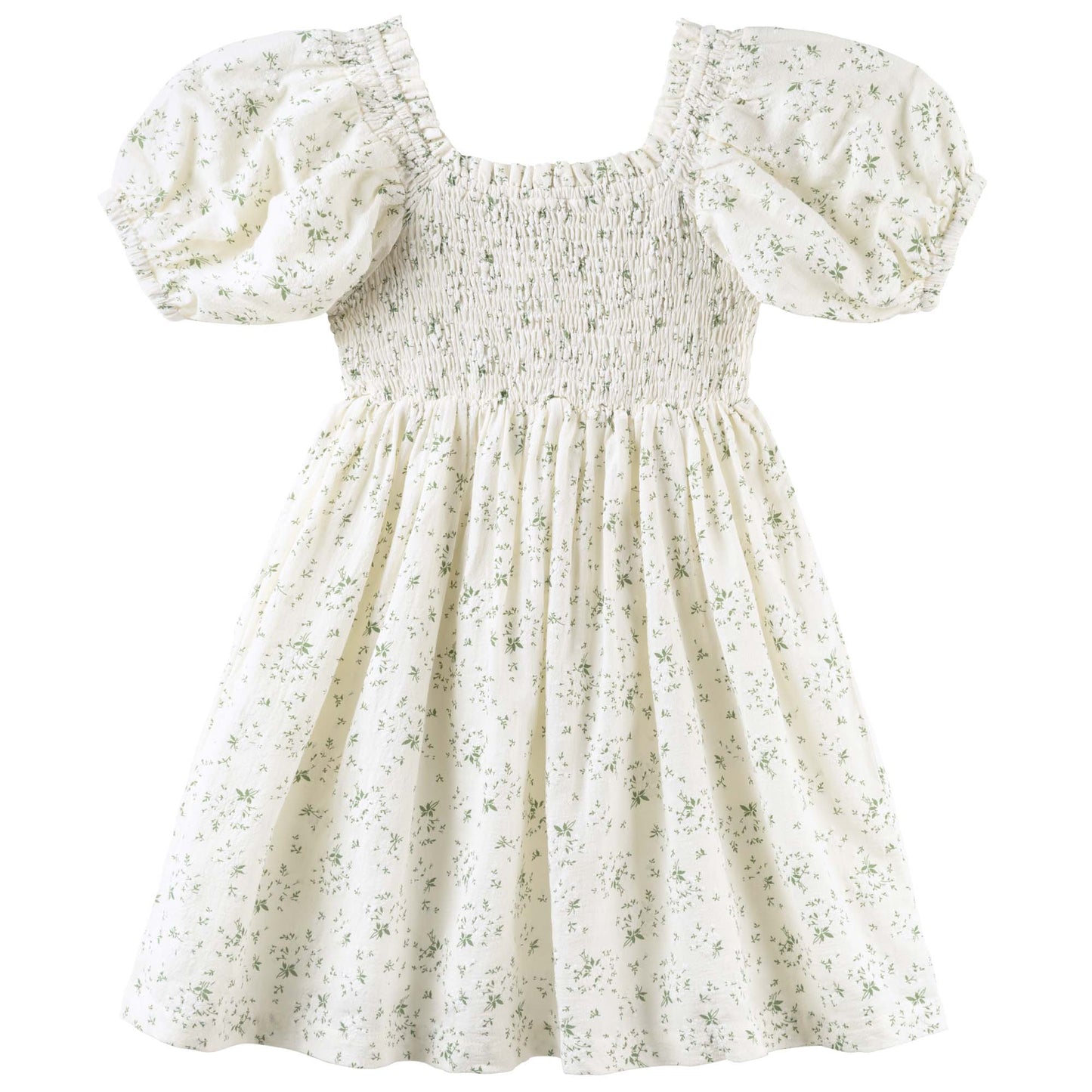 LILY PUFF SLEEVE DRESS - ECRU FLORAL