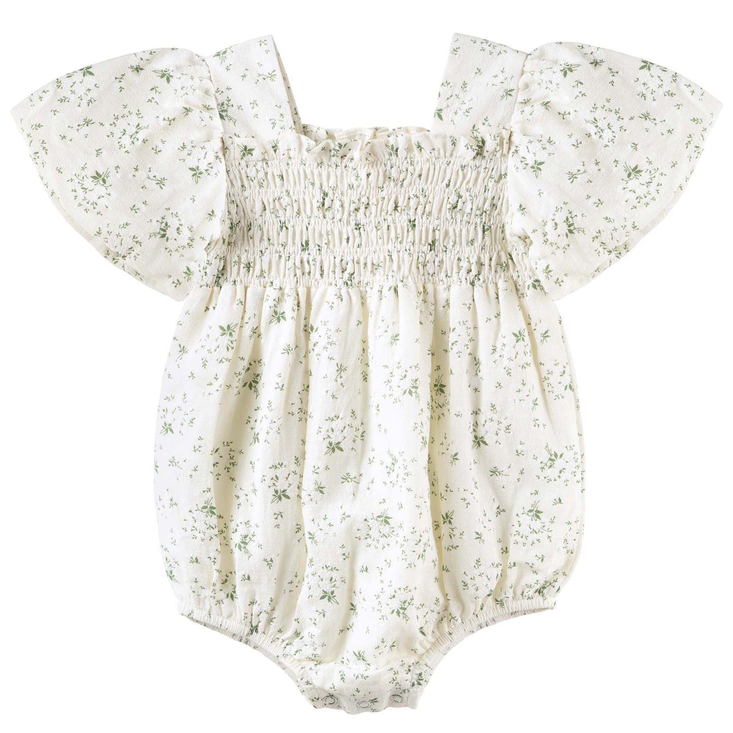 LILY PUFF SLEEVE ROMPER - ECRU FLORAL