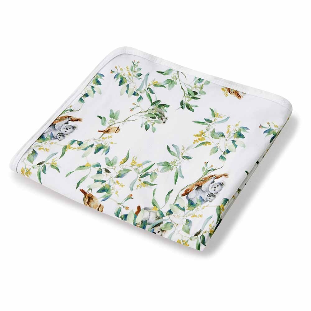 Organic Jersey Wrap & Beanie Set - Eucalypt