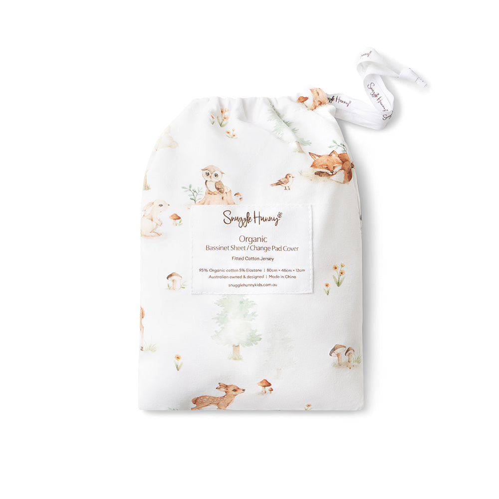 Organic Bassinet Sheet / Change Pad Cover - Woodland Tales