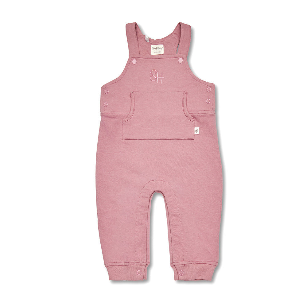 Jewel Pink Organic Joey Overalls