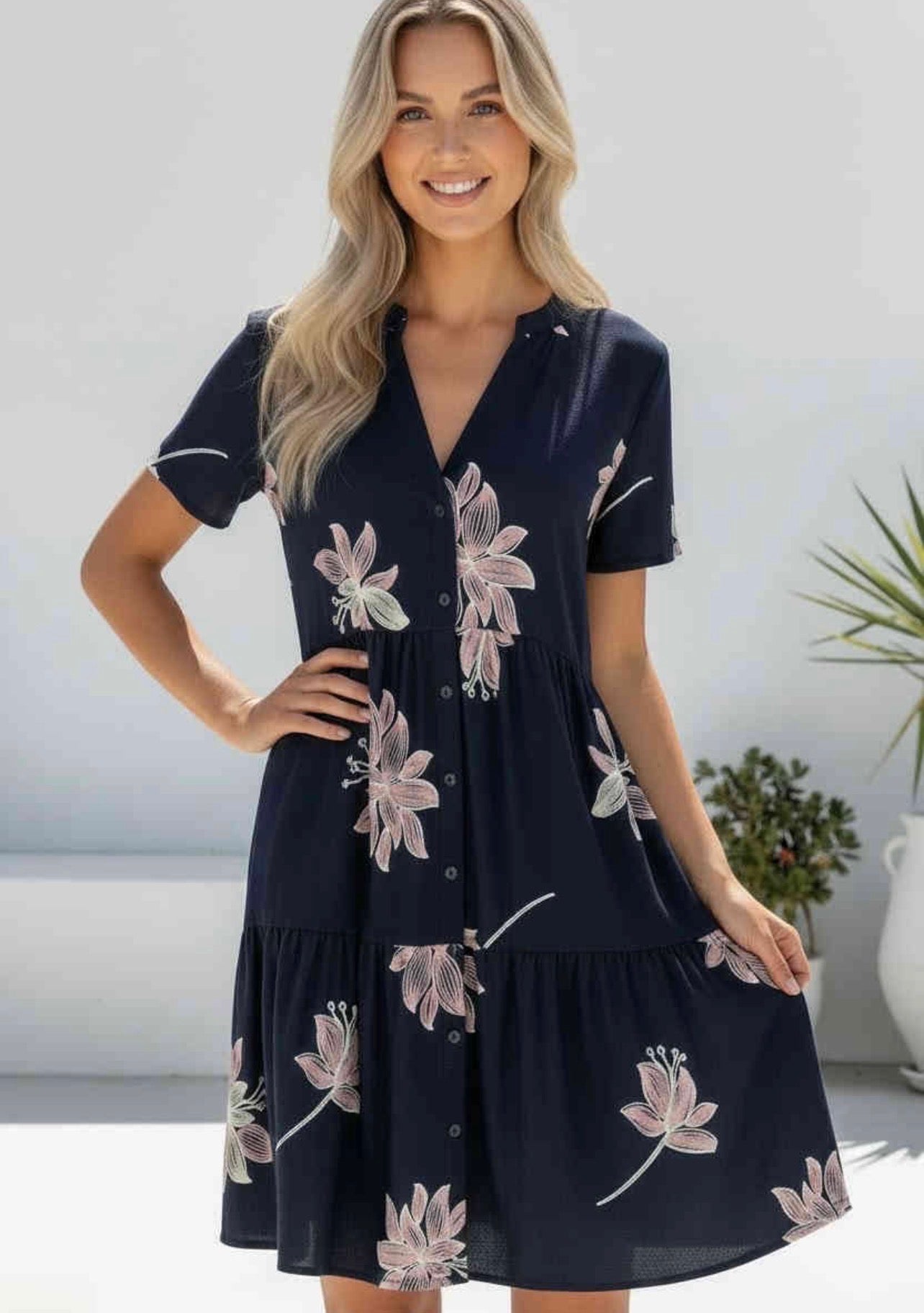 Vera Mini Dress- Navy