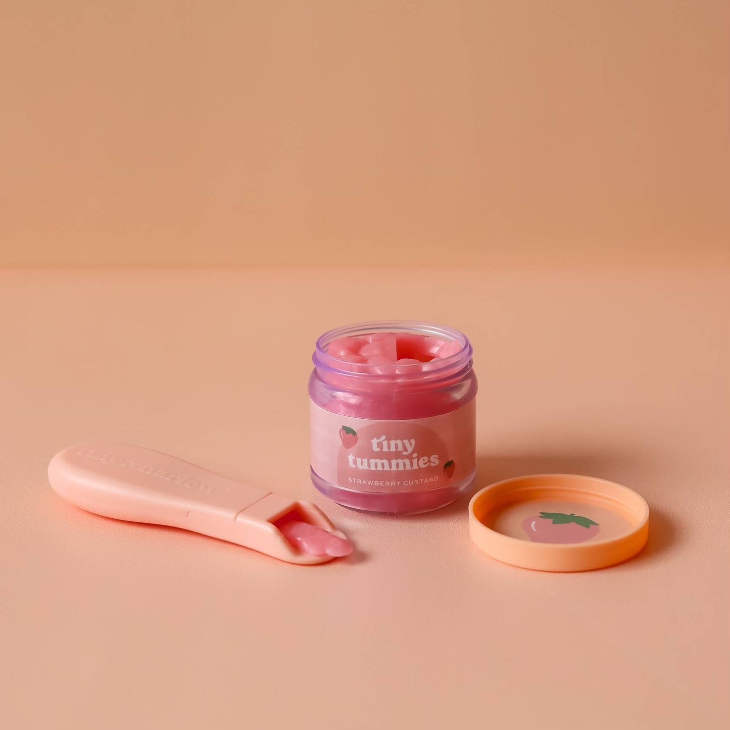 Tiny tummies strawberry custard food jar and spoon set