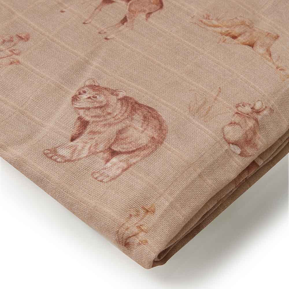 Organic Cotton Muslin Wrap - Woodland