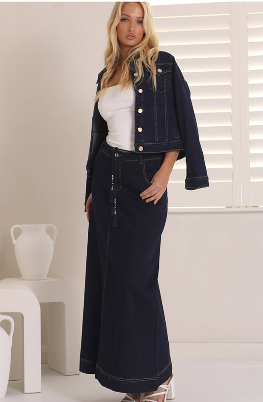 Jasmine Denim Maxi Skirt