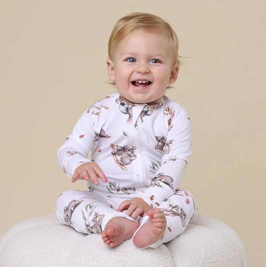Organic Snugglesuit Convertible Romper - Koala