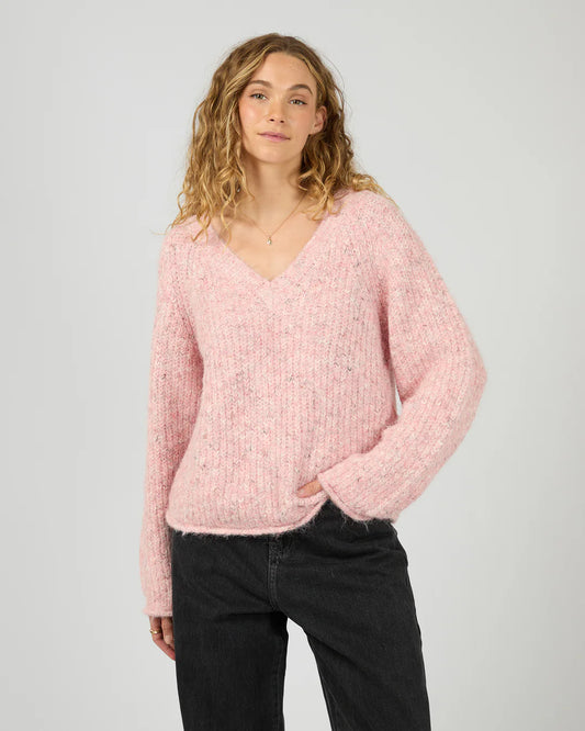 Devon V Neck Knit - Pink