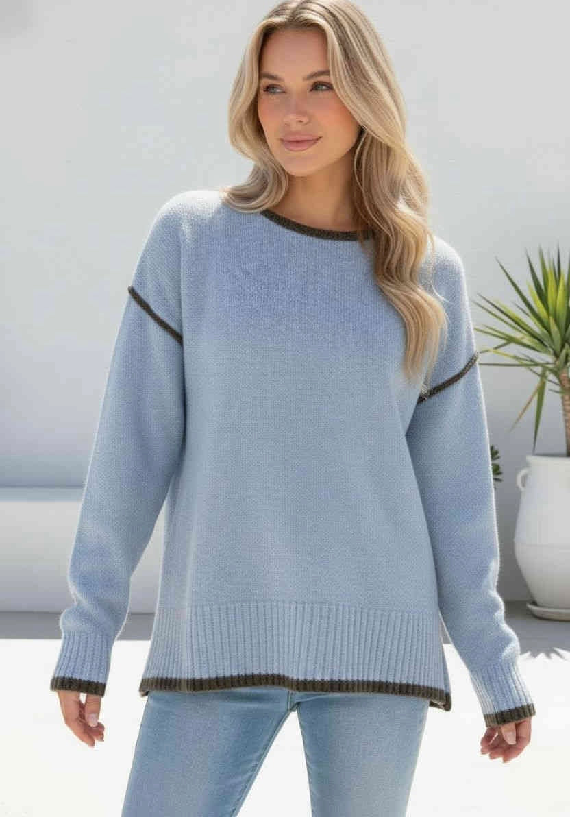 Meadow Knit - Blue/Choc