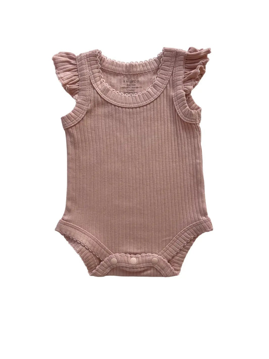 Frill Basic Singlet Bodysuit - Pink