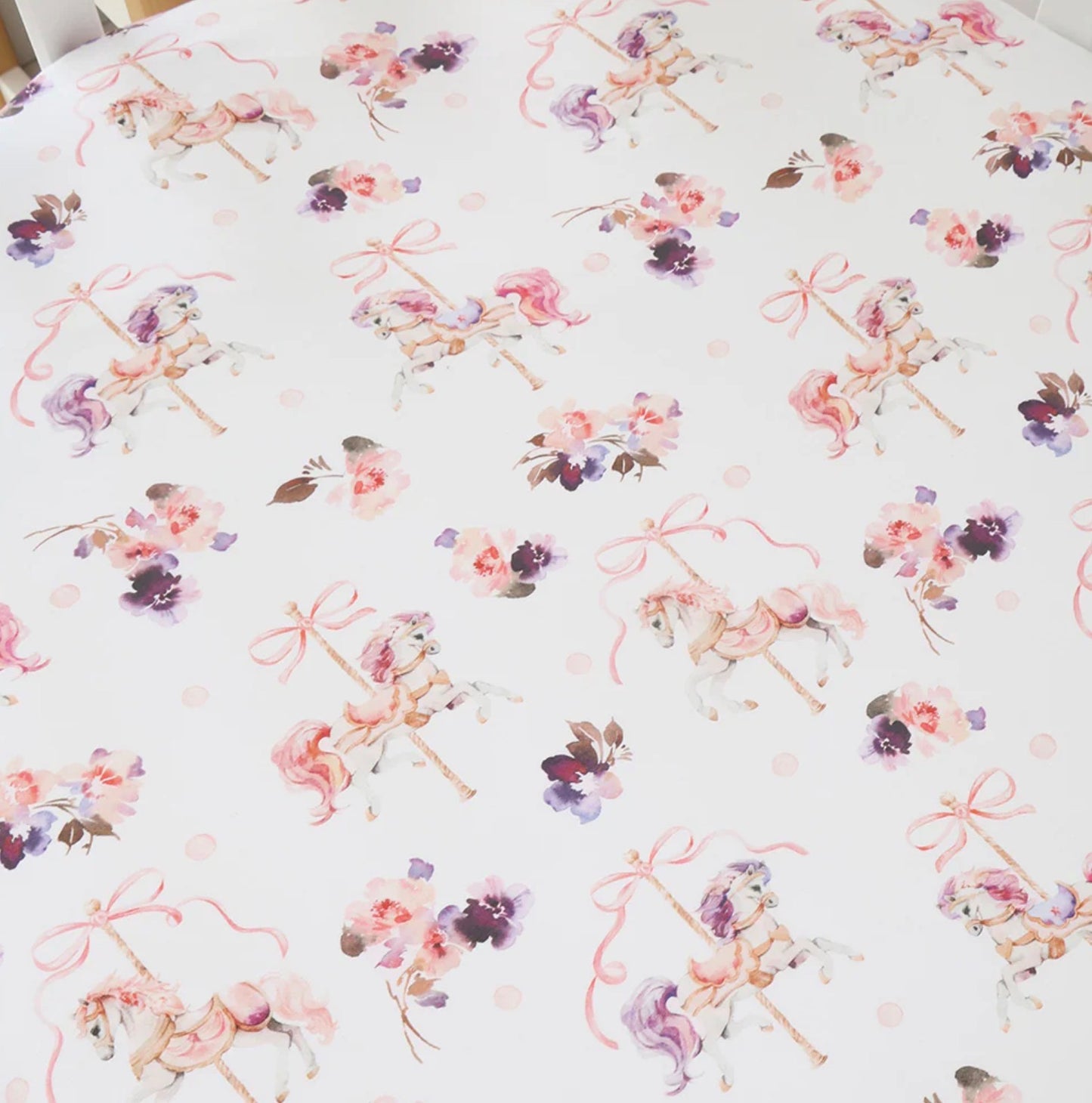 Fitted Cot Sheet - Carousel