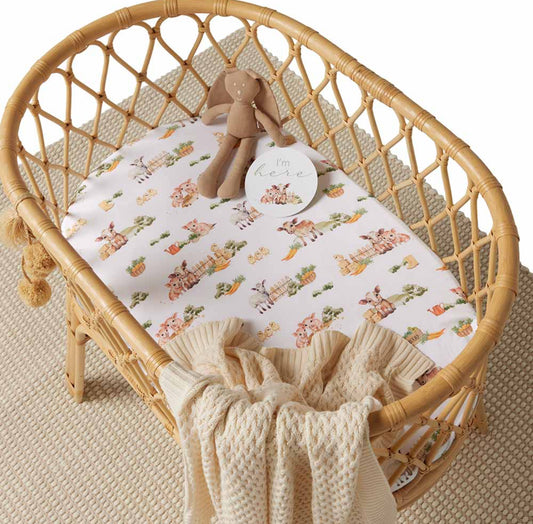 Fitted Bassinet Sheet / Change Pad Cover - Farm