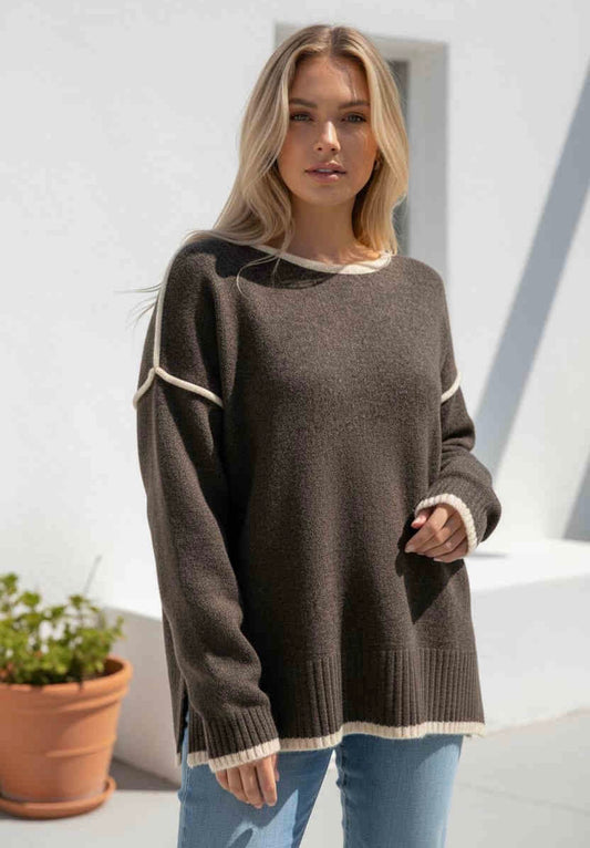 Meadow Knit - Choc/Natural