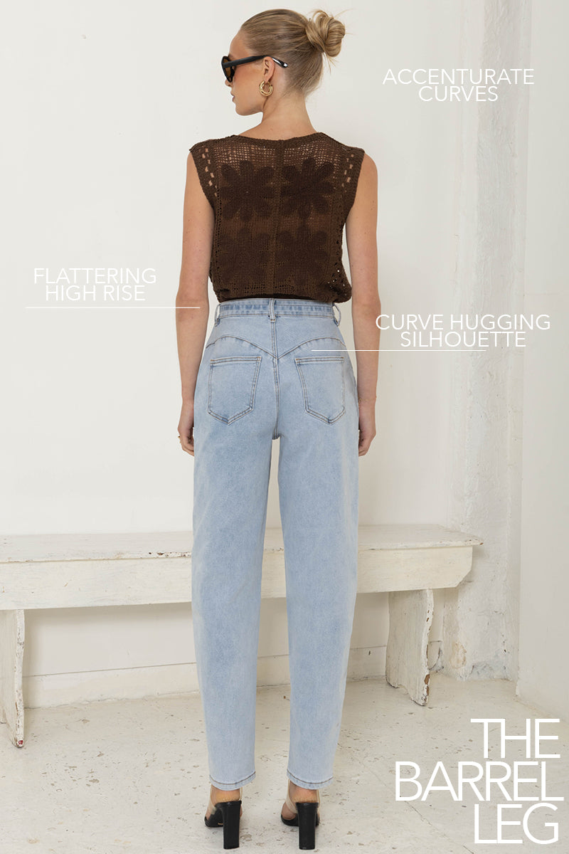 Airforce Blue Barrel Jean