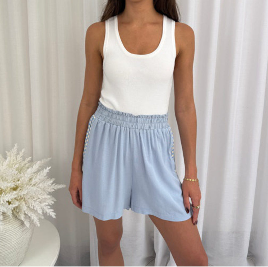 Halley Linen Shorts - Blue