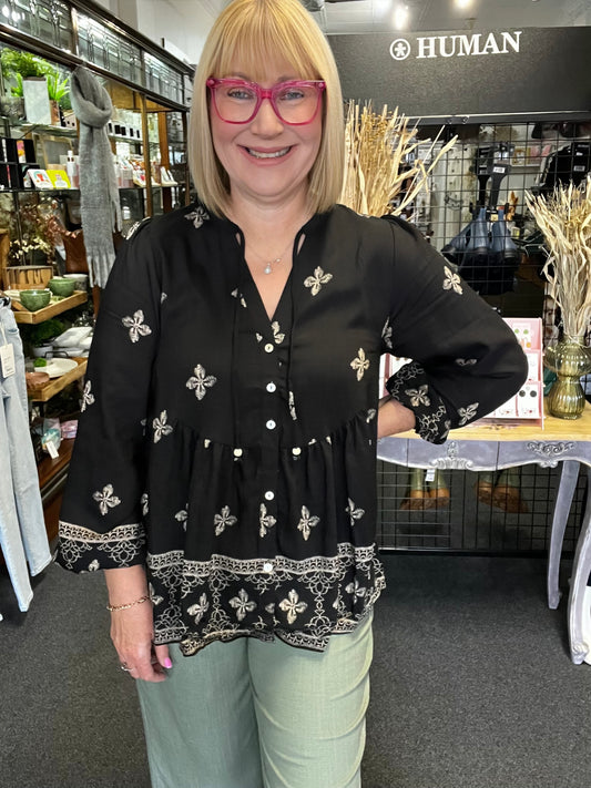 Willow Boho Top - Black