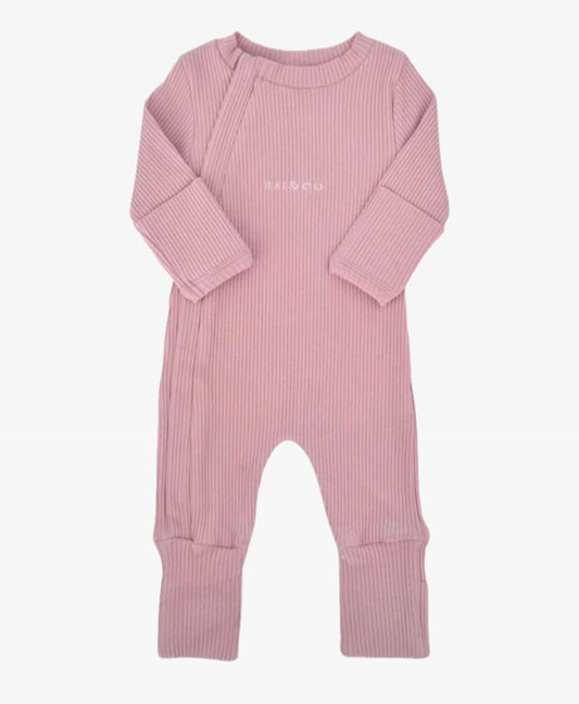 Ribbed Jumpsuit - Powder Pink