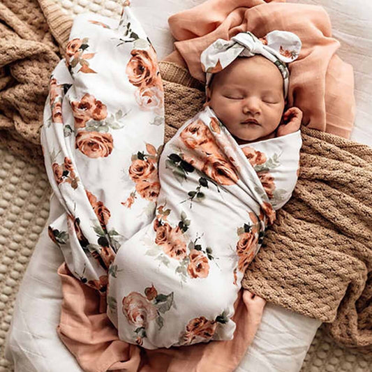 Wrap & Topknot Set - Rosebud