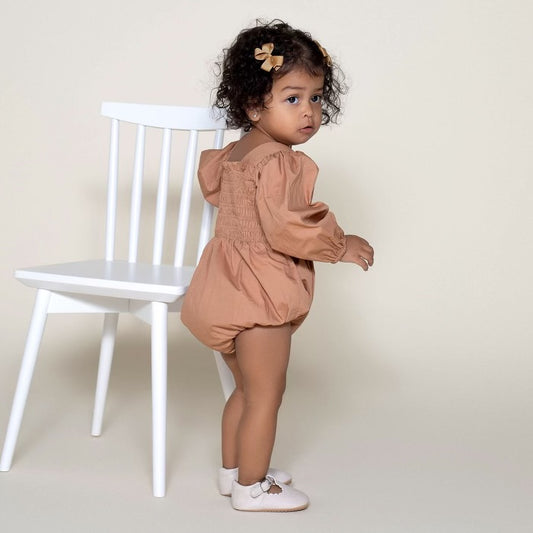 Lily L/S Romper - Caramel