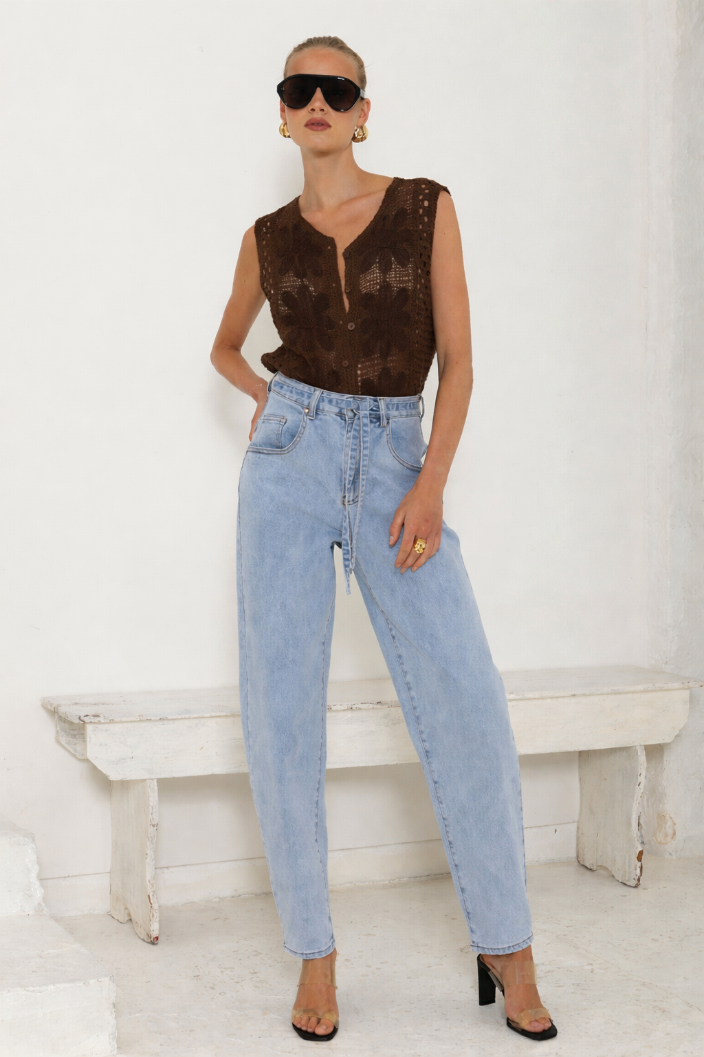 Airforce Blue Barrel Jean