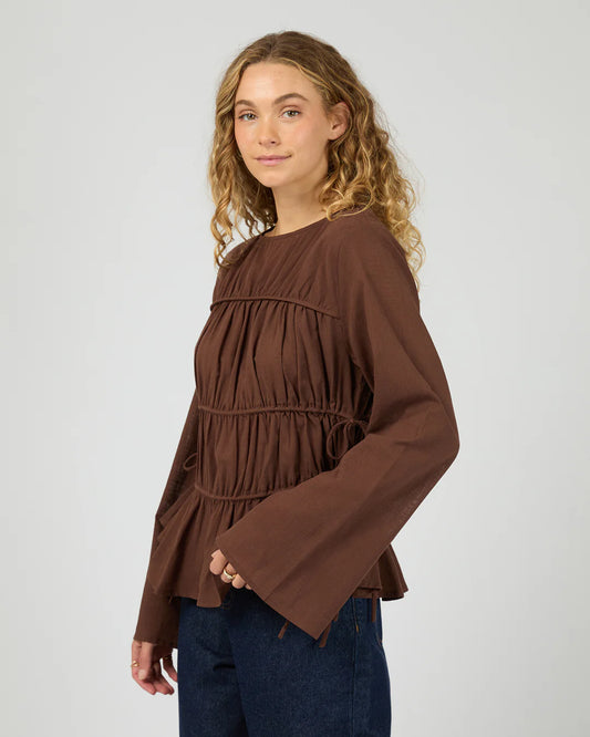 Lou Lou Tie Top - Chocolate