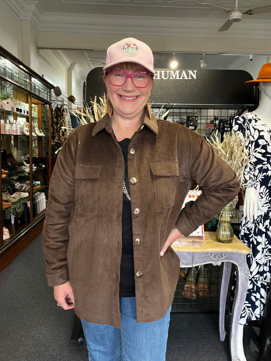 Bronte Corduroy Shacket - Chocolate