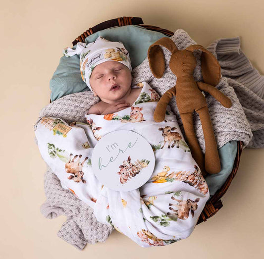 Wrap & Beanie Set - Farm