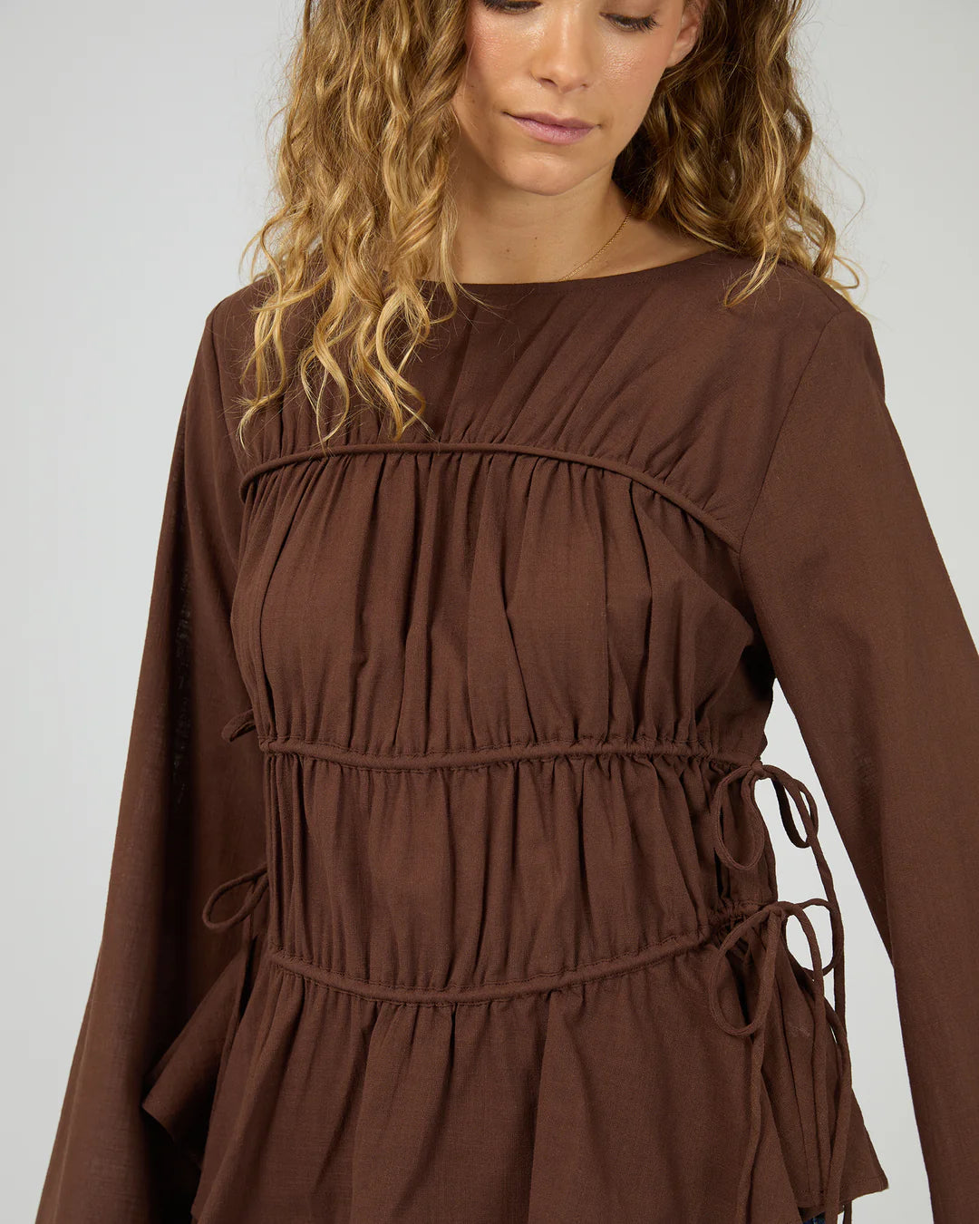 Lou Lou Tie Top - Chocolate