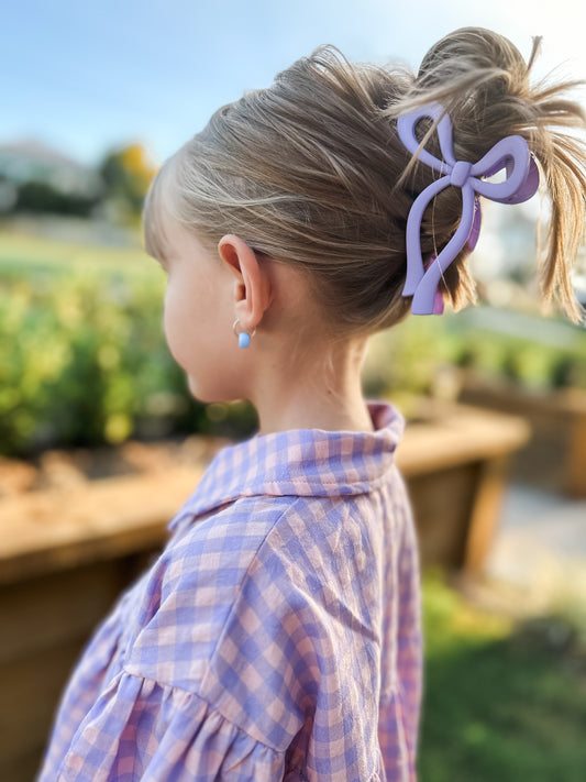 Bow Hair Clip - Purple