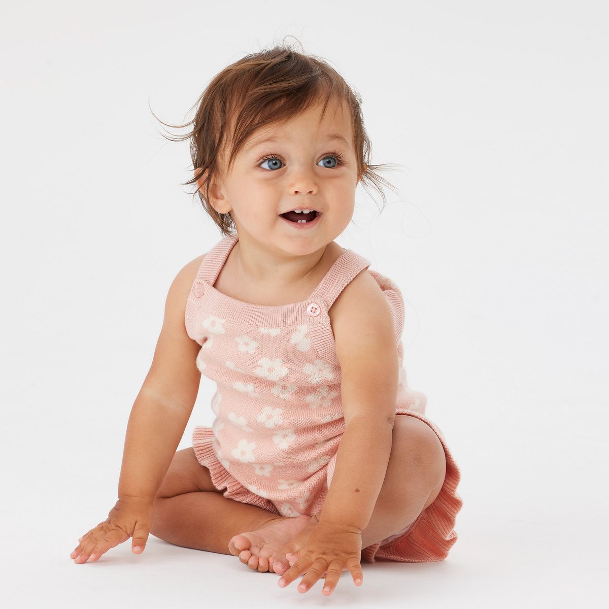 Jacquard Knit Frill Romper
