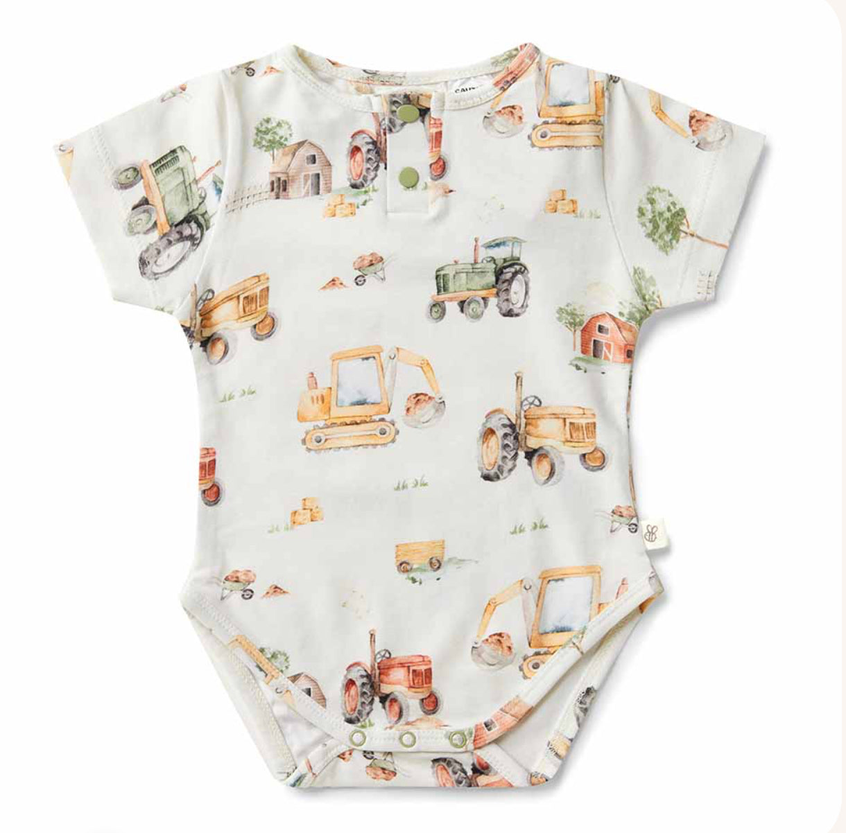 Short Sleeve Bodysuit - Diggers & Tractors