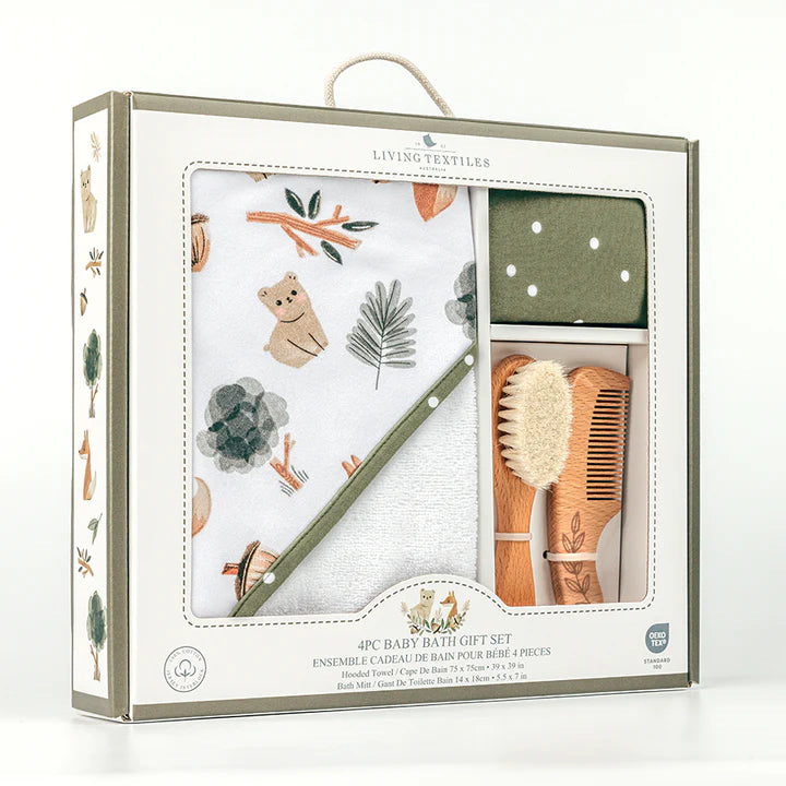 4 Pc Baby Bath Gift Set - Forest Retreat