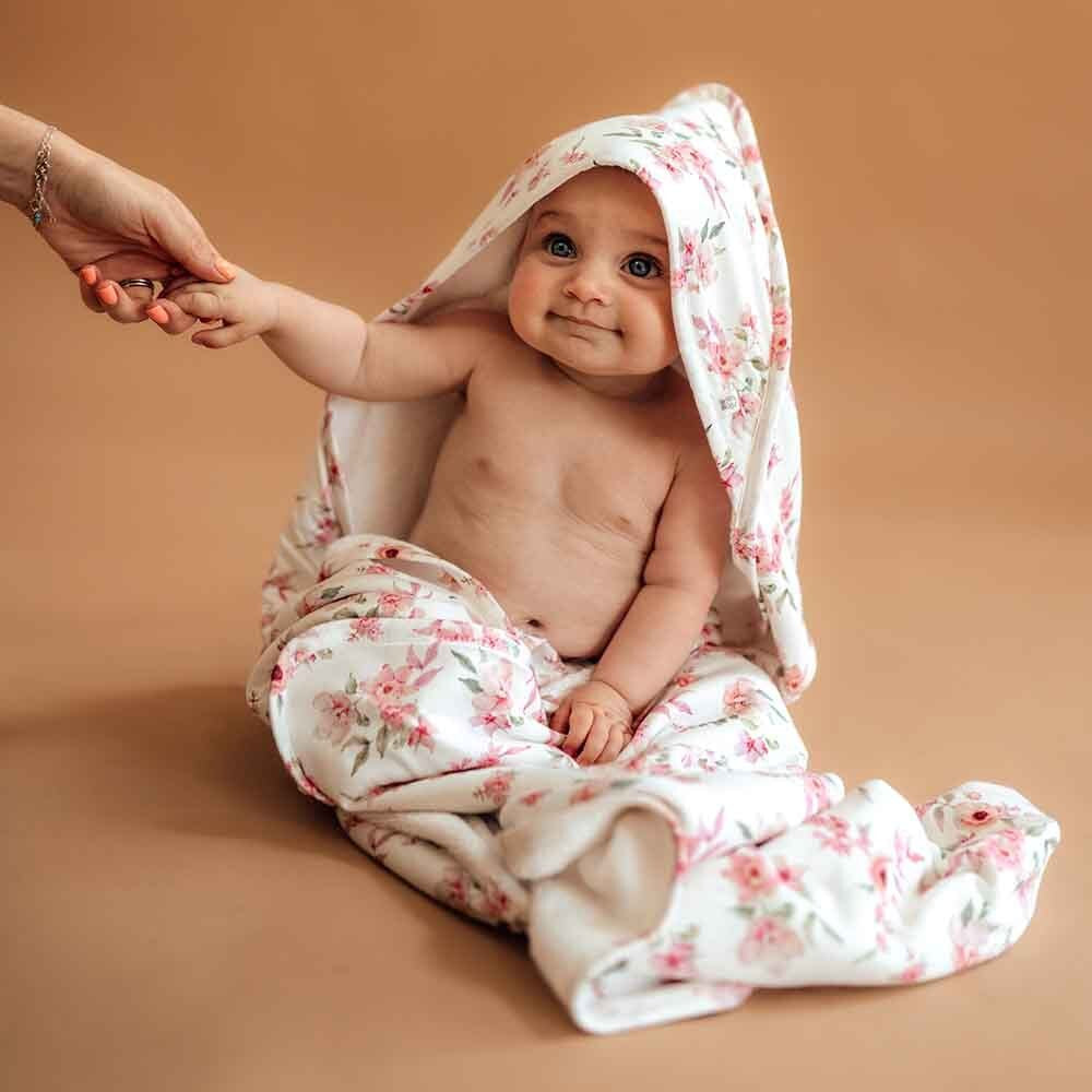 Organic Baby Hooded Towel - Camille