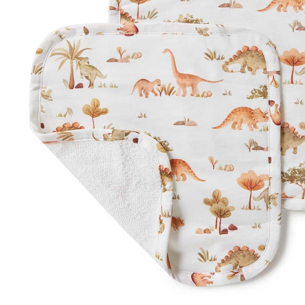 Organic 3 Pack Wash Cloths - Dino